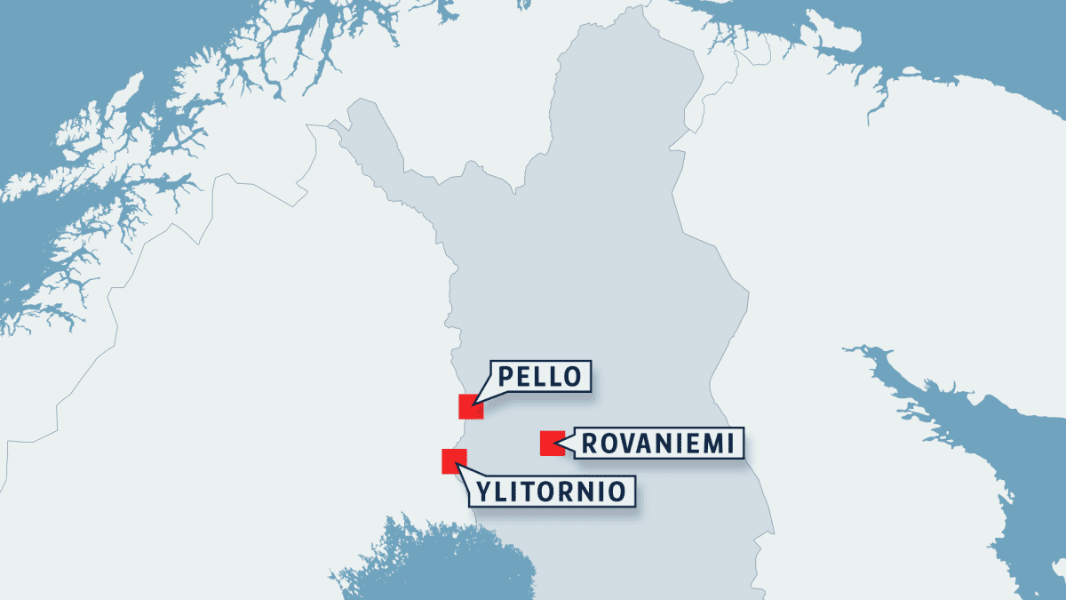 Pohjois-Suomen kartta.