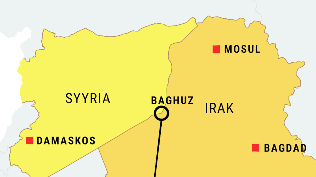 Isisin hallussa oleva alue helmikuussa 2019