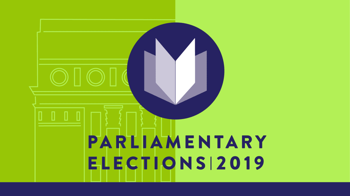 Eduskuntavaalilogo Englanniksi 2019