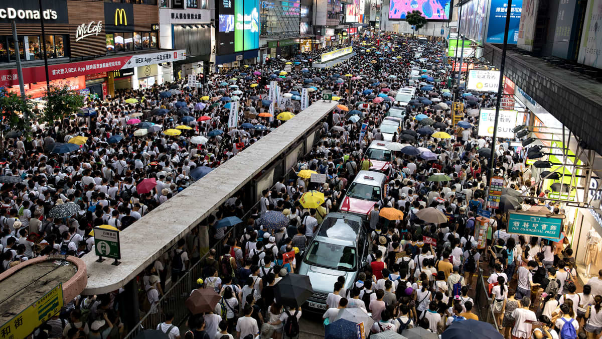Mielenosoitus Hong Kongissa.