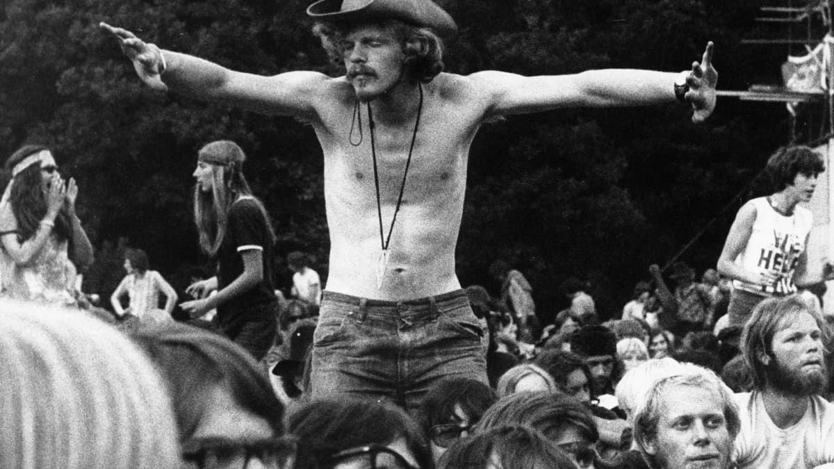 Woodstockin yleisöä.