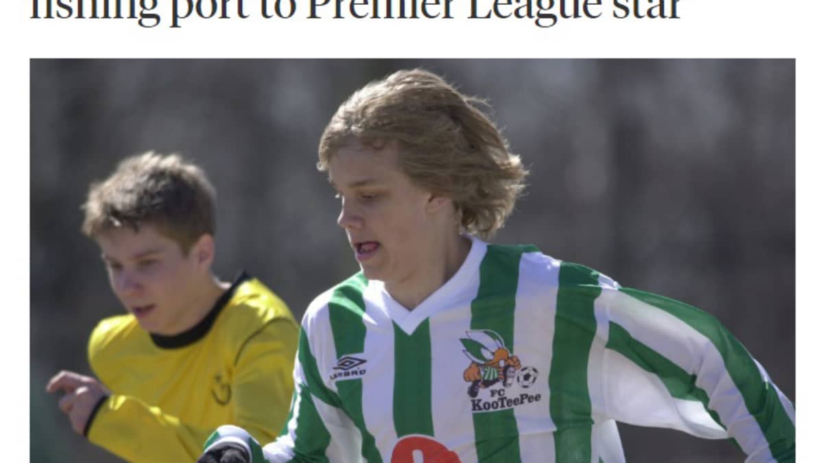 The Athleticin otsikko: "This is Teemu's town" - how Pukki went from humble boy in a Finnish fishing port to Premier League star