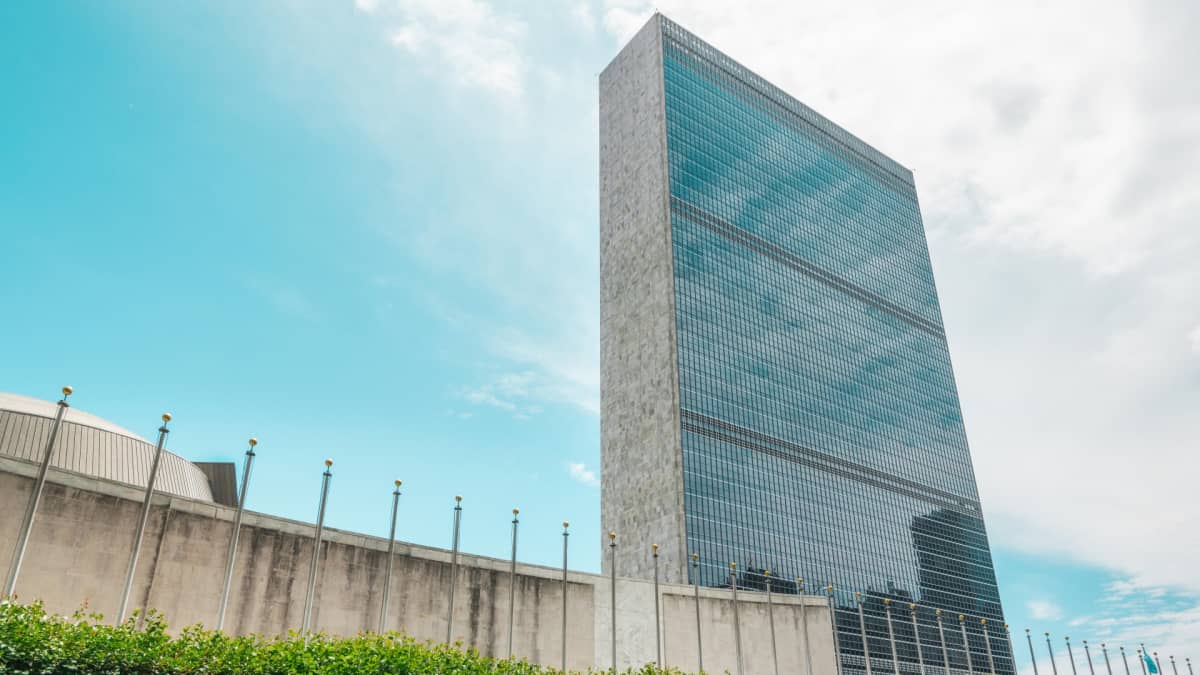 Yhdistyneiden kansakuntien päämaja New Yorkissa, Yhdysvalloissa.