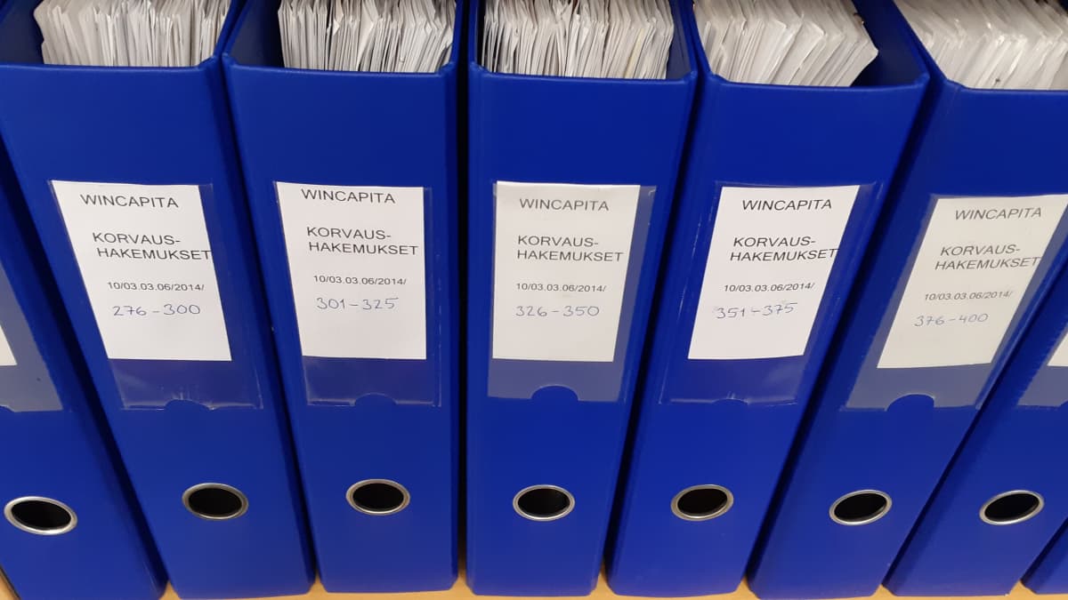 WinCapitaan liittyviä asiakirjakansioita Oikeusrekisterikeskuksessa.