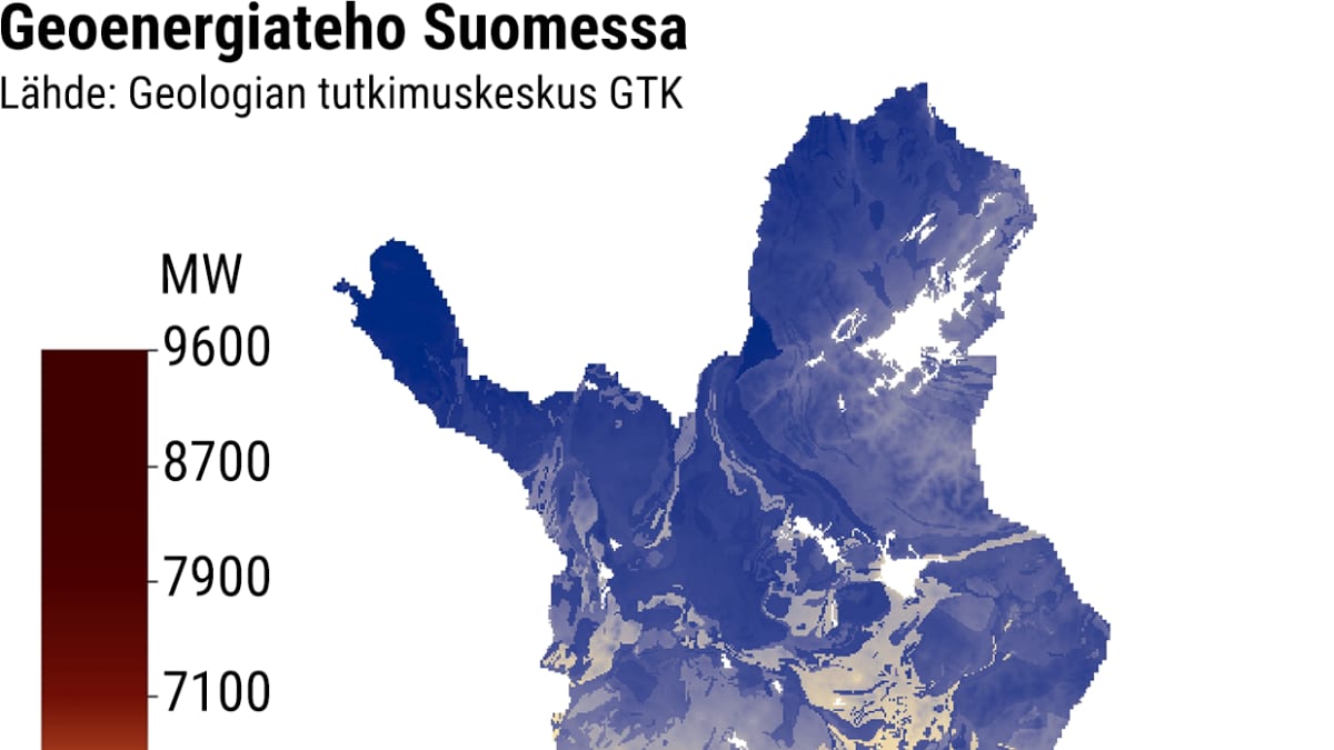 Suomen geoenergiateho kartalla.