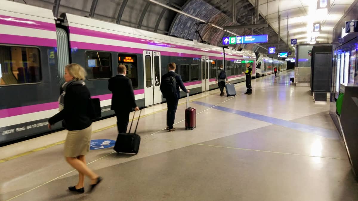Helsinki Airport underground train station.