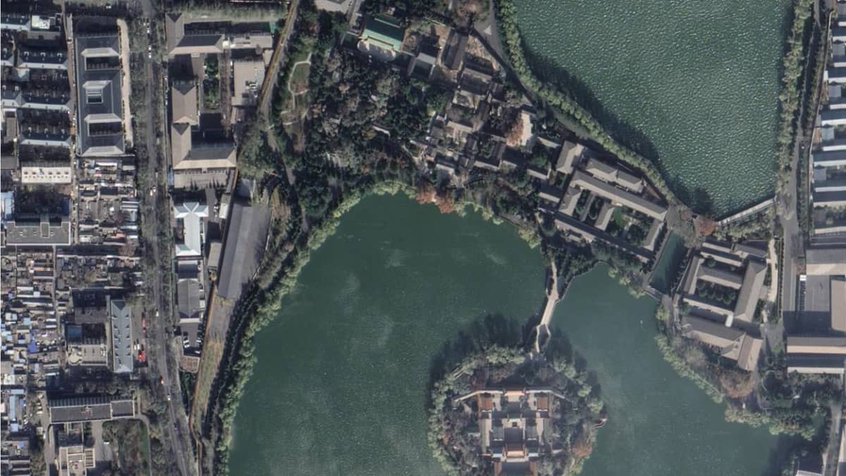 Satelliittikuva Pekingin keskustasta.