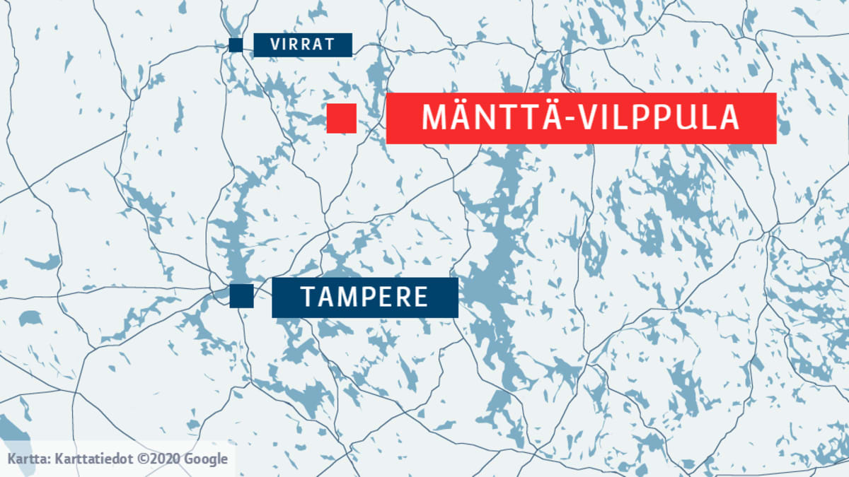Ulosajo sattui Mäntän ja Vilppulan välillä pohjoisella Pirkanmaalla.