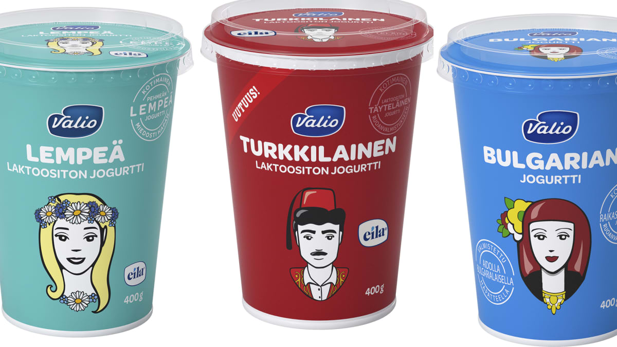 jogurtteja rivissä
