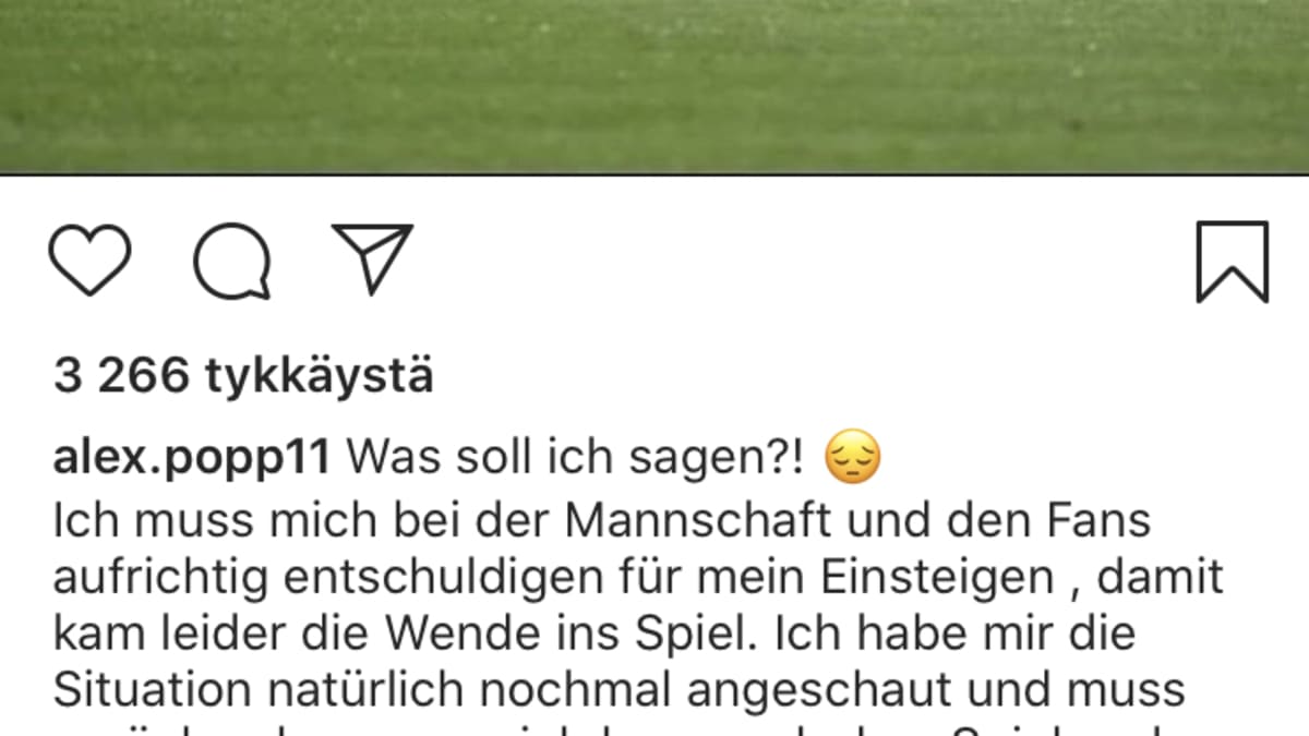 Kuvakaappaus Alexandra Poppin Instagram-tililtä.