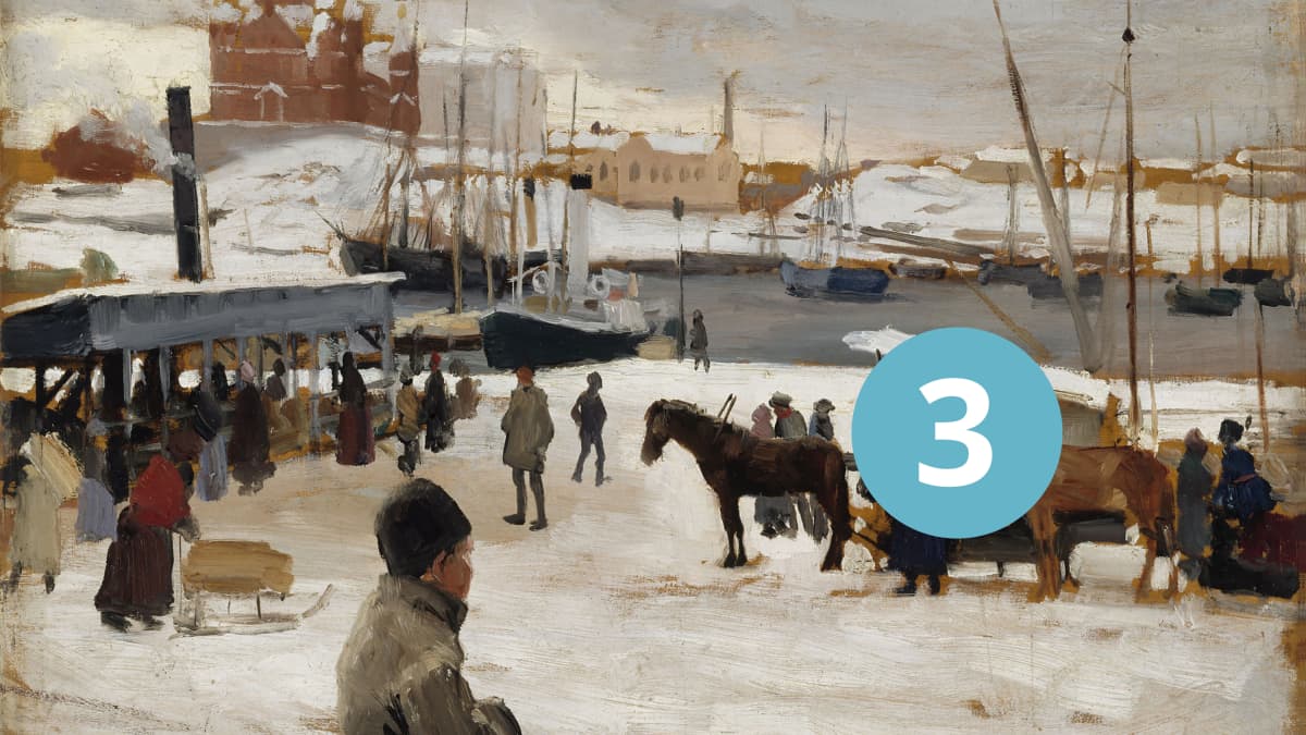 Albert Edelfeldt, Kauppatori, hahmotelma.