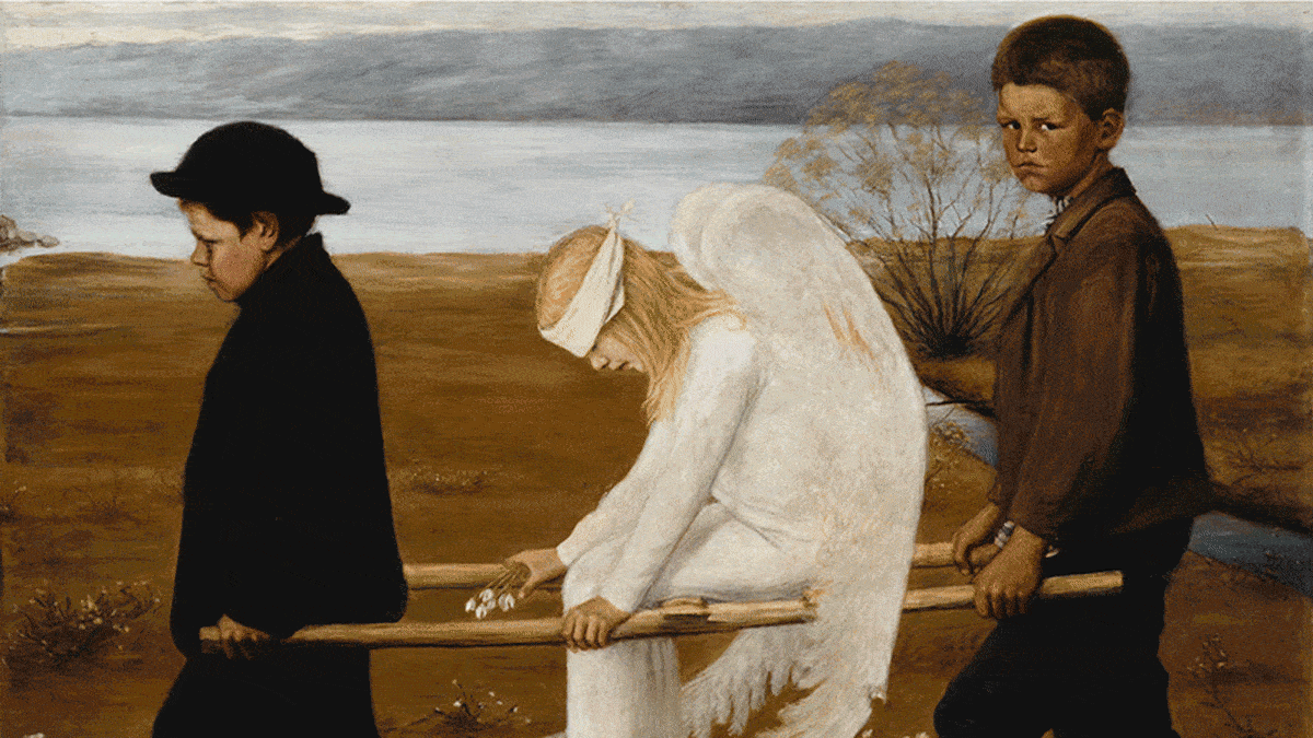 Hugo Simbergin "Haavoittunut enkeli" esitettiin ensimmäisen kerran vuonna 1903.
