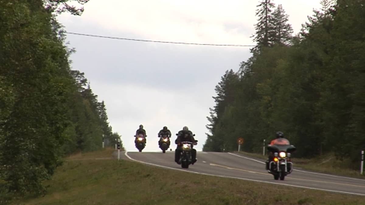 Motorcyclists in northern Finland