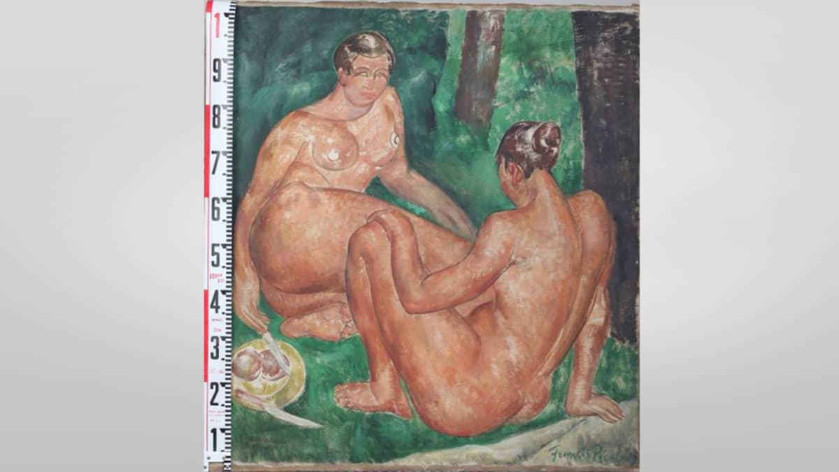 Francis Picabian nimellä signeerattu työ.
