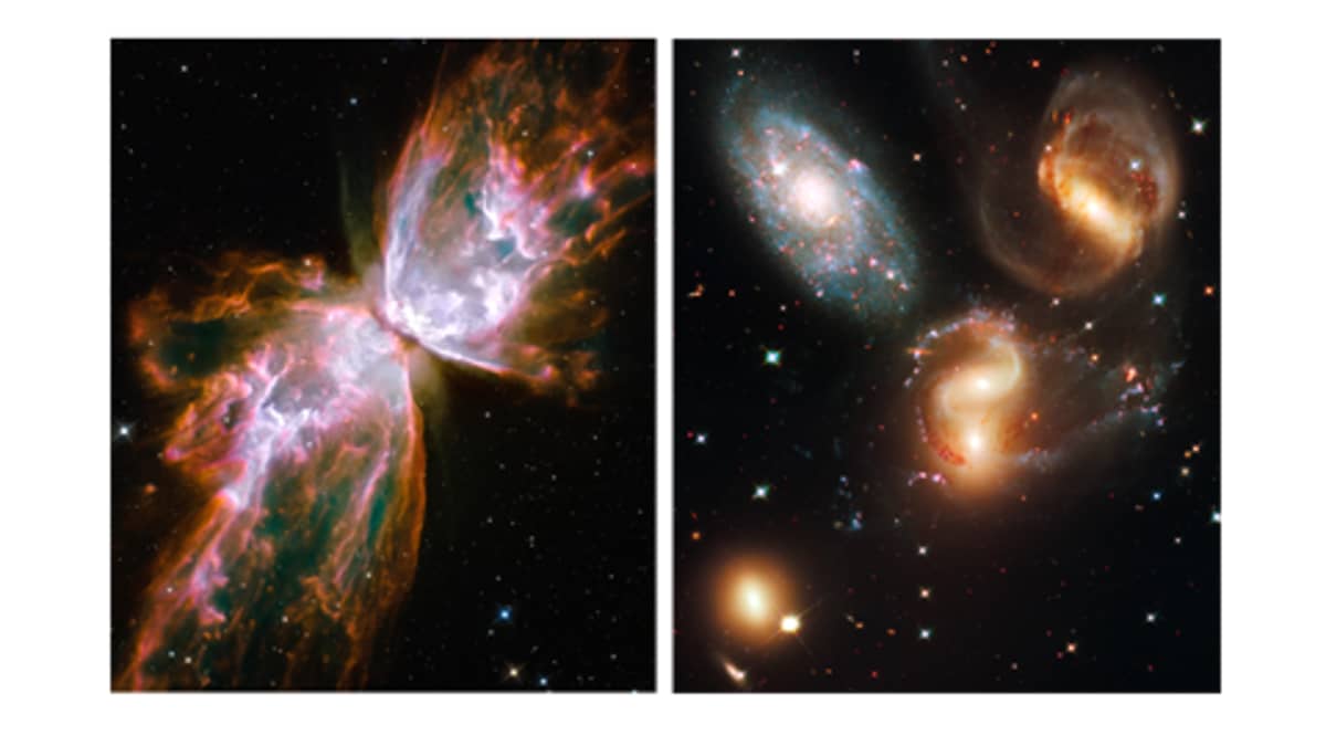 Hubble-satelliitin ottamaa kuvaa avaruudesta.