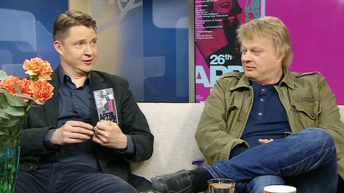 April Jazzin toiminnanjohtaja Matti Lappalainen ja vakioesiintyjiin kuuluva Iiro Rantala. 
