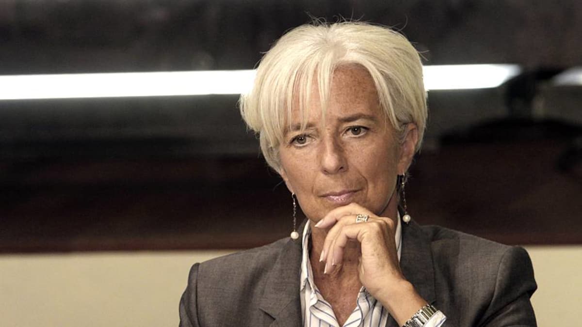 Kansainvälisen valuuttarahaston pääjohtaja Christine Lagarde Riikassa 5. kesäkuuta.