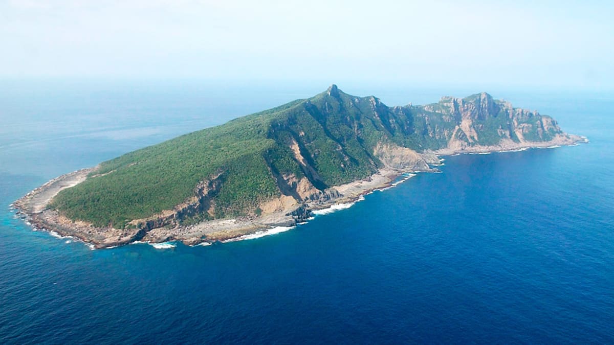 Ilmakuva Uotsurin saaresta, joka kuuluu Senkakun saariin.
