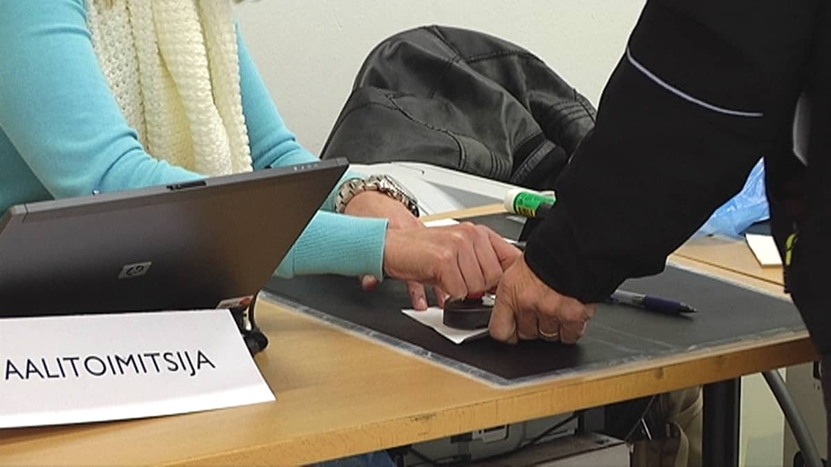 Voting in the municipal election.