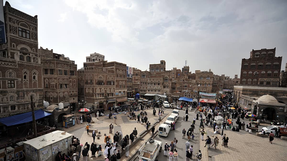 A bazaar area in Sanaa in late December.