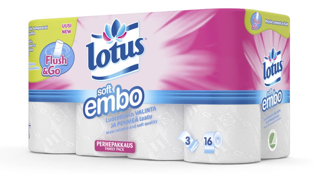 Lotus soft embo -tuotepakkaus.