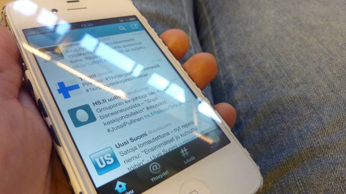 Twitter kännykässä. 