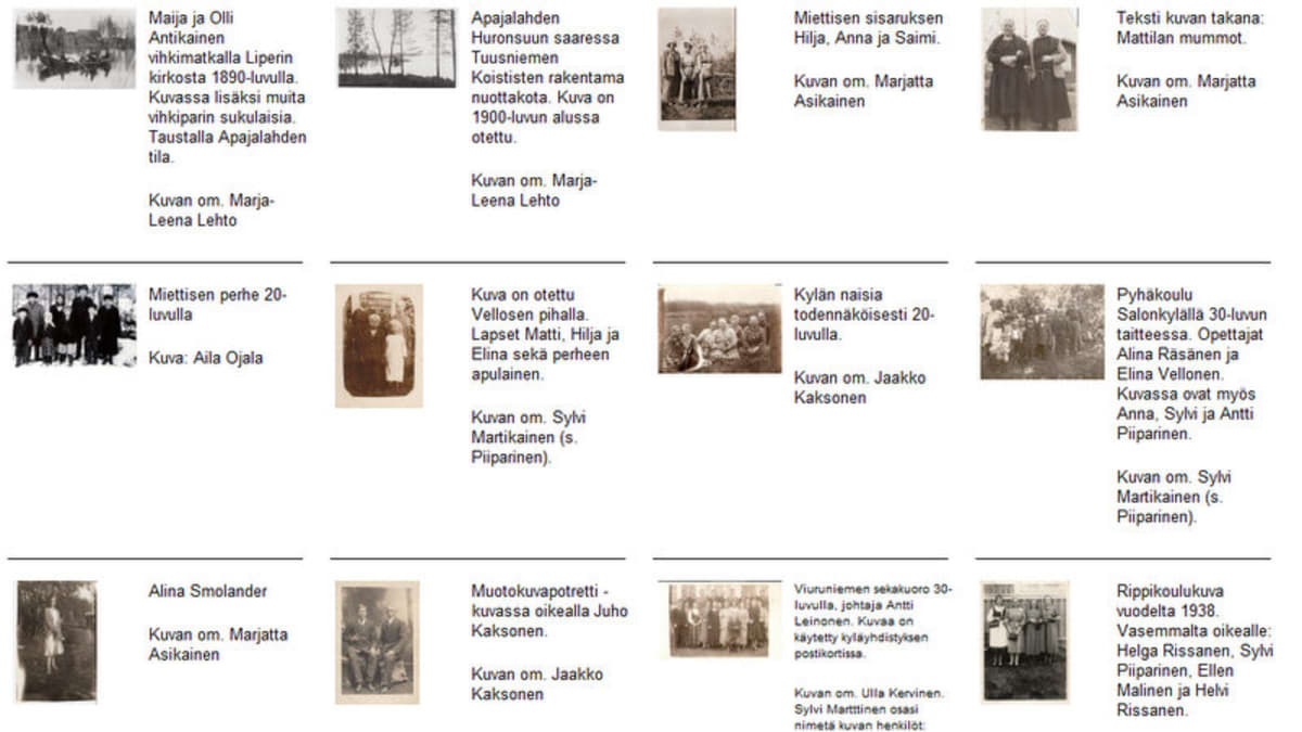 Viuruniemen kyläyhdistys kokoaa kylänsä historiaa nettisivuilleen.
