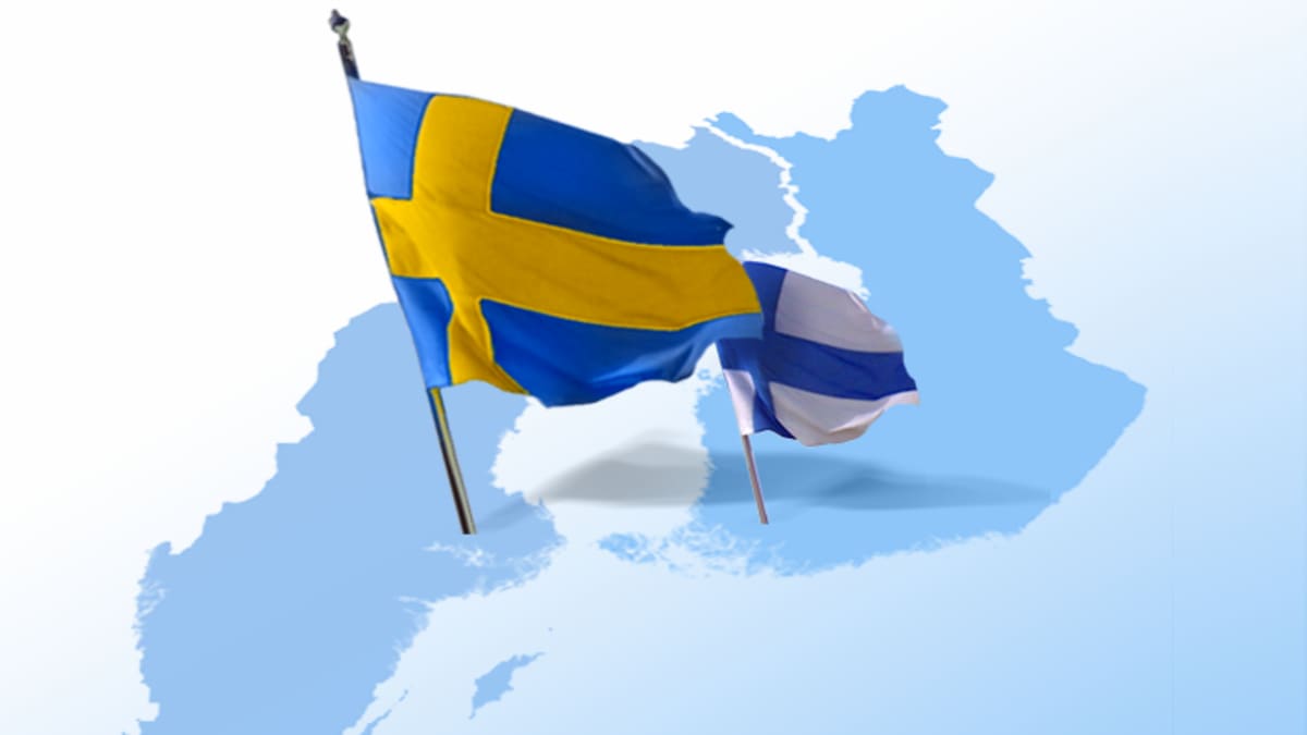 Ruotsin lippu ja Suomen lippu