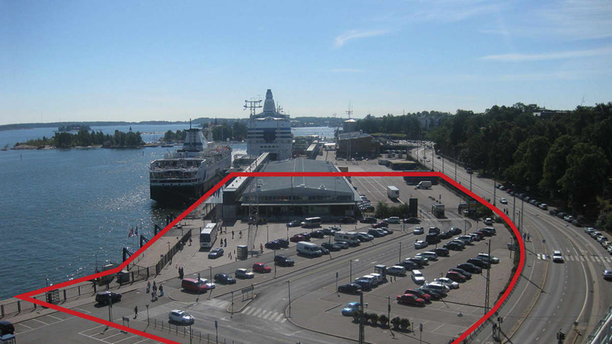 Alue, johon Helsingin Guggenheim-museot suunnitellaan rakennettavaksi.