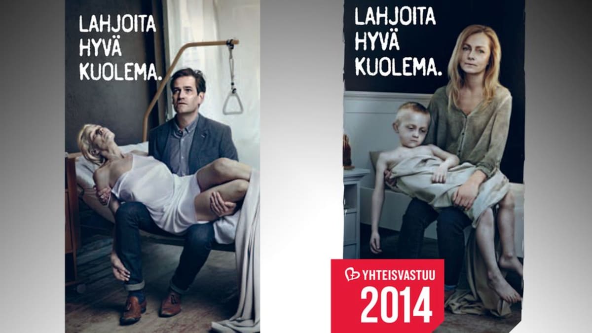 Yhteisvastuu 2014 -keräyksen huomiota herättäneet julisteet.