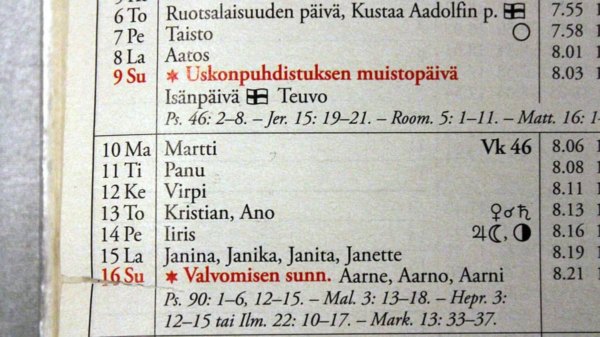 Almanakka on täynnä hyviä nimiä lapsille, mutta nimiä valitaan myös nimipäiväkalenterin ulkopuolelta.