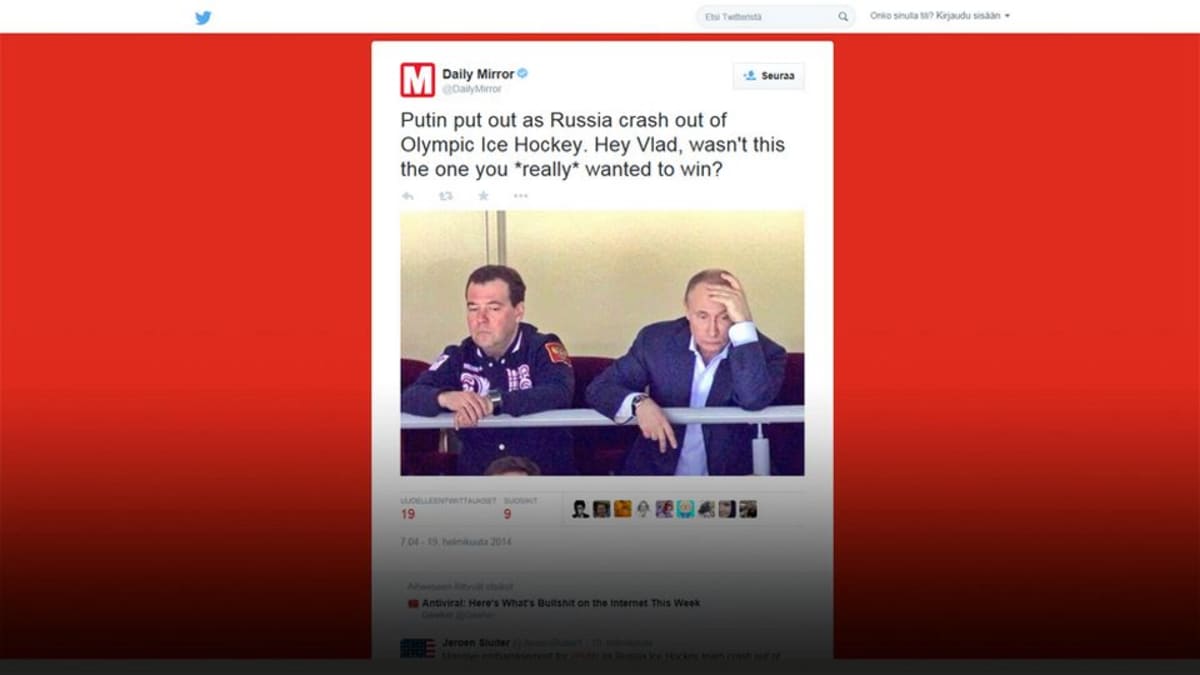 Kuva Daily Mirror -lehden Twitter-tililtä.