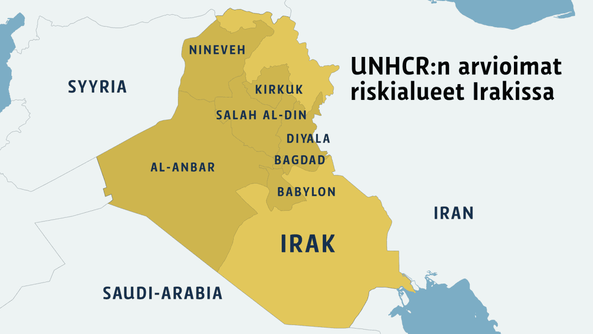 Kartta Irakin maakunnista.