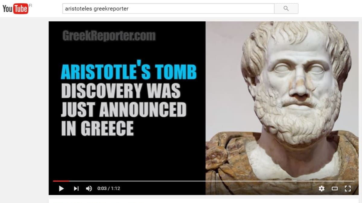 kuvakaappaus Greekreporter.comin Youtube-videosta