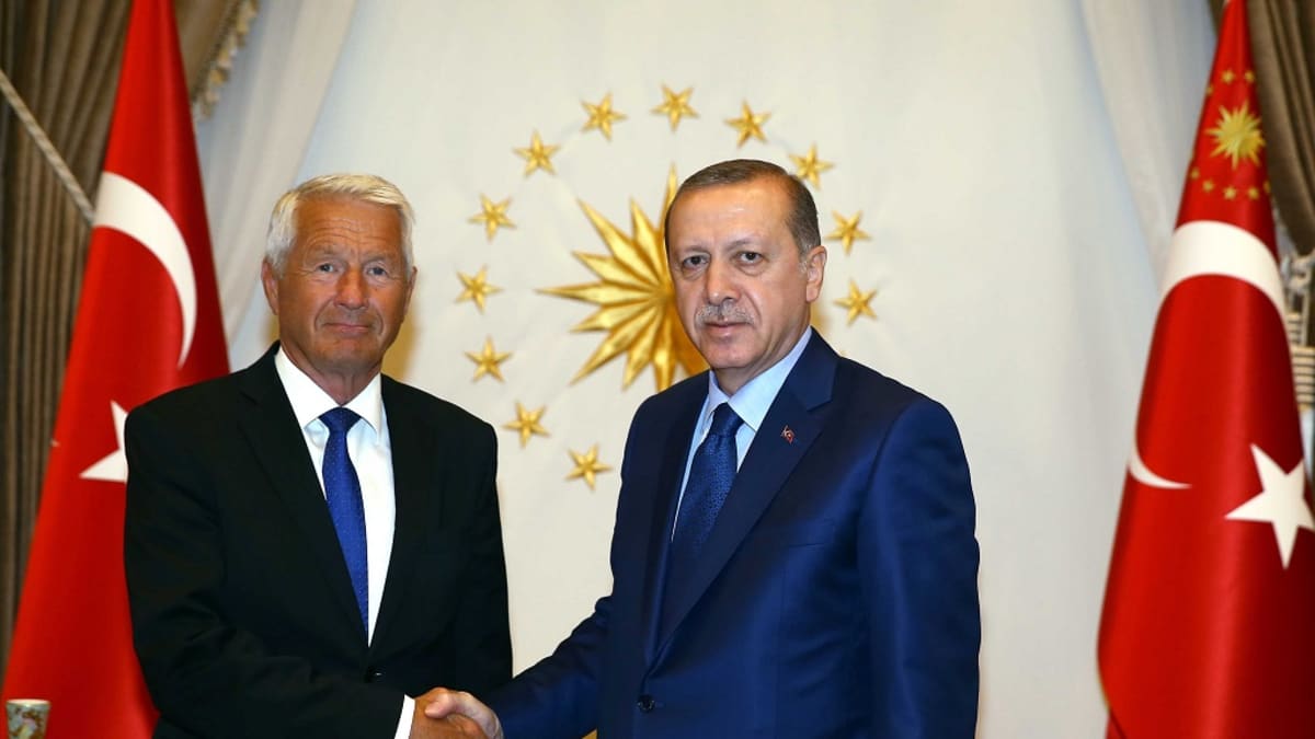 Euroopan neuvoston pääsihteeri Thorbjörn Jagland ja Turkin presidentti Recep Tayyip Erdoğan