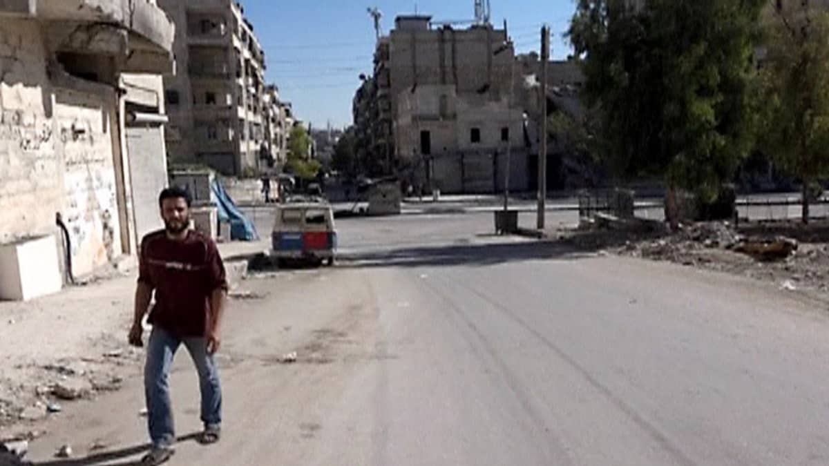 Katunäkymä Aleppossa tiistaina.