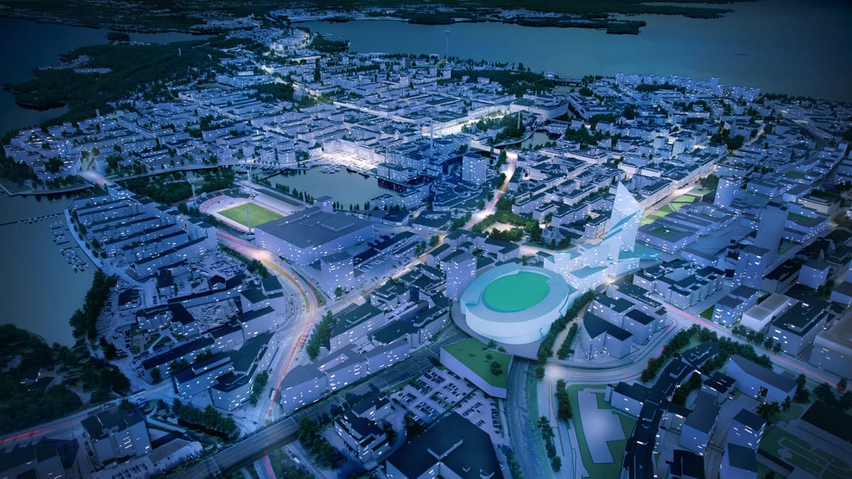 Kansi- ja Areena ilmakuva