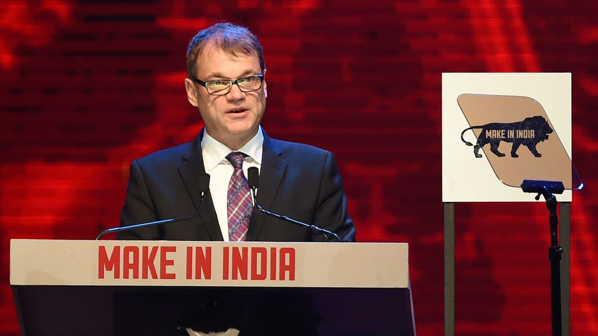 Suomen pääministeri Juha Sipilä Make in India Week -tapahtuman avajaisissa Mumbaissa lauantaina 13. helmikuuta 2016.