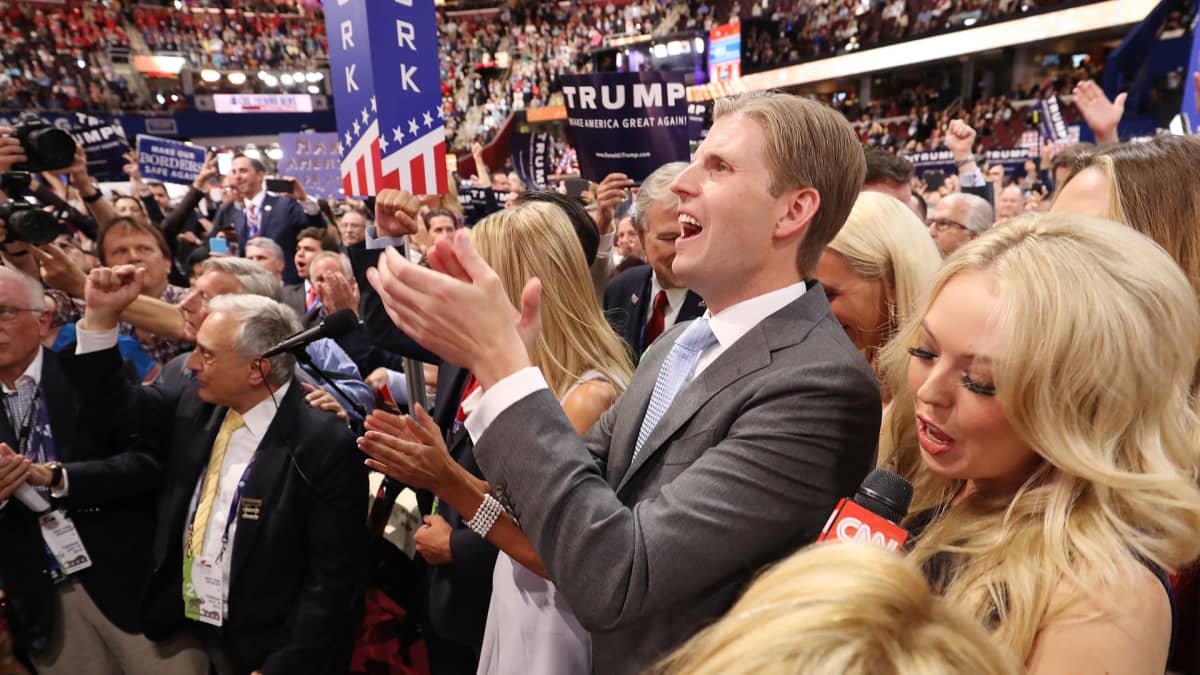 Eric Trump ja siskopuoli Tiffany Trump osallistuivat republikaanien puoluekokoukseen heinäkuussa 2016 Clevelandissa Ohiossa. 