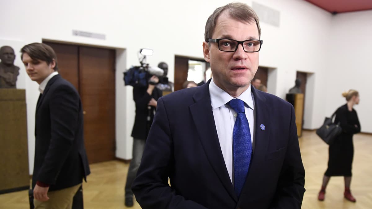 Pääministeri Juha Sipilä eduskunnassa 28. helmikuuta.