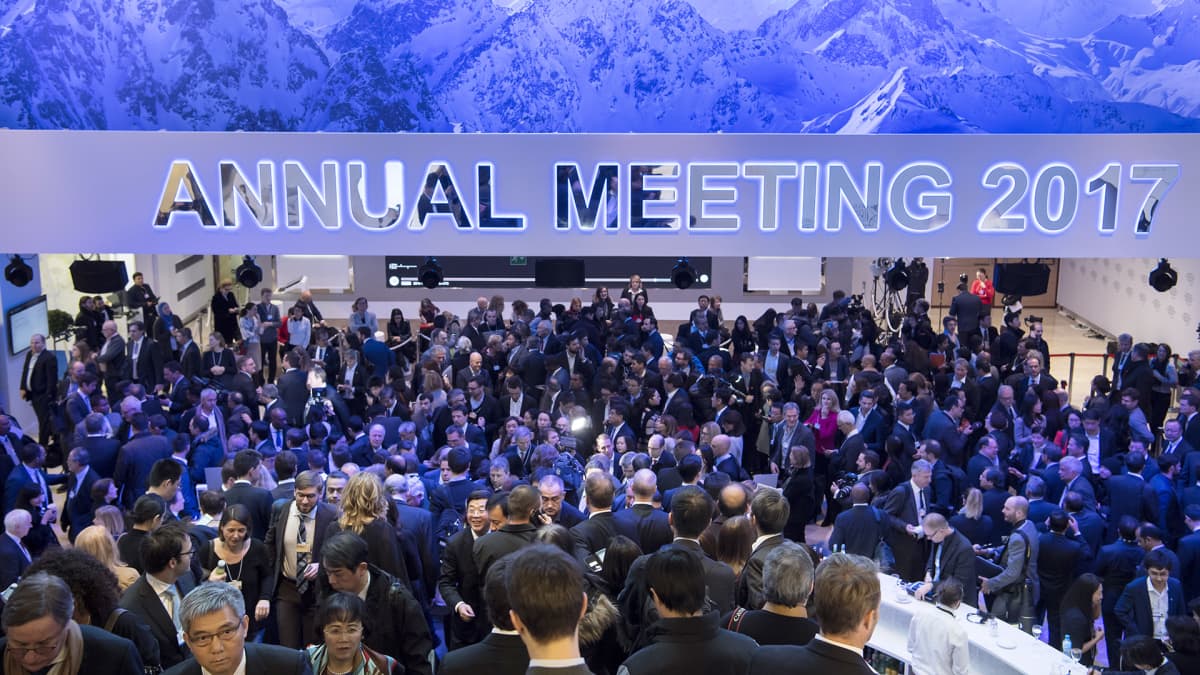 Maailman talousfoorumin kokous 17 tammikuuta Davosissa.