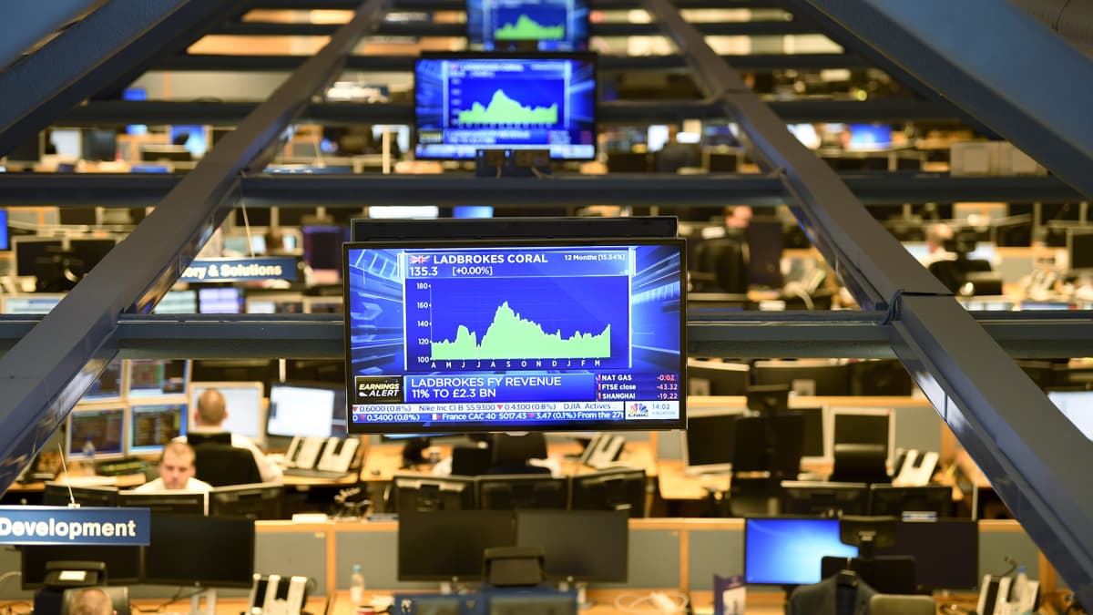 Pankkikonserni Nordean trading-sali kuvattuna Helsingissä 28. maaliskuuta 2017.
