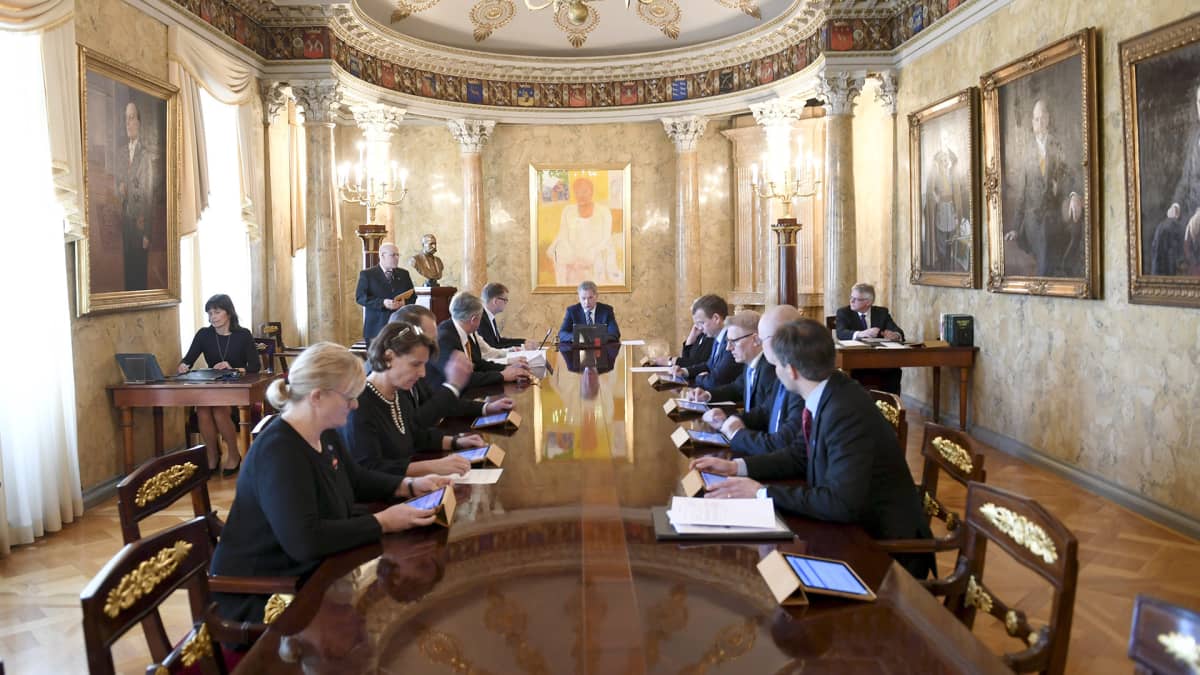 Presidentti Sauli Niinistö  presidentin esittelyssä perjantaina  5. toukokuuta.