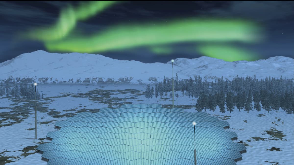 Havainnekuva uuden EISCAT 3D-tutkan antennijärjestelmästä