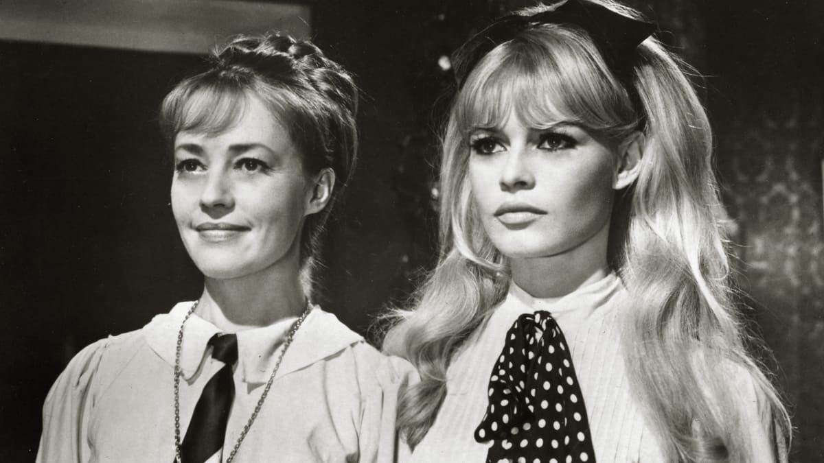 Jeanne Moreau ja Brigitte Bardot Viva Mariassa vuonna 1965.