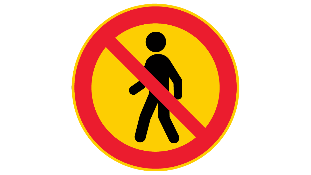 jalankulku kielletty uusi liikennemerkki.