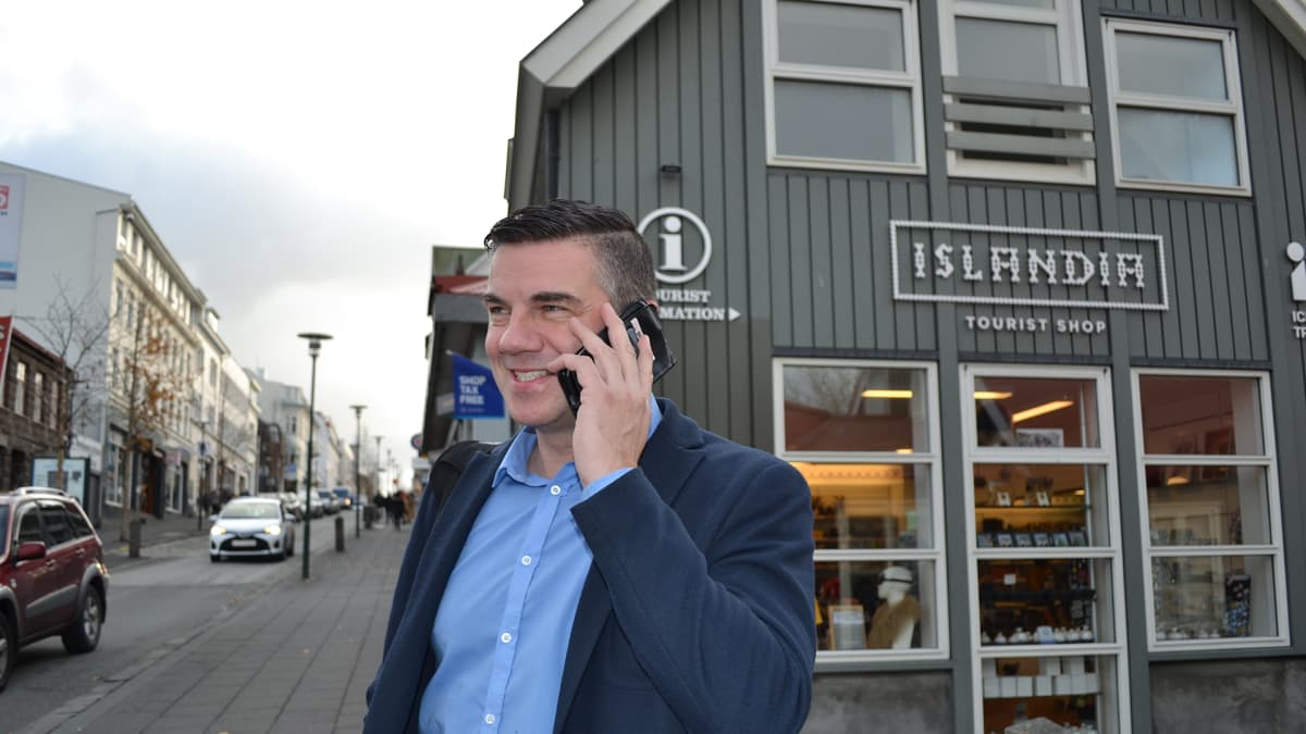 Itsenäisyyspuoluetta edustava Vestmannaeyjarin kunnanjohtaja Elliði Vignisson.