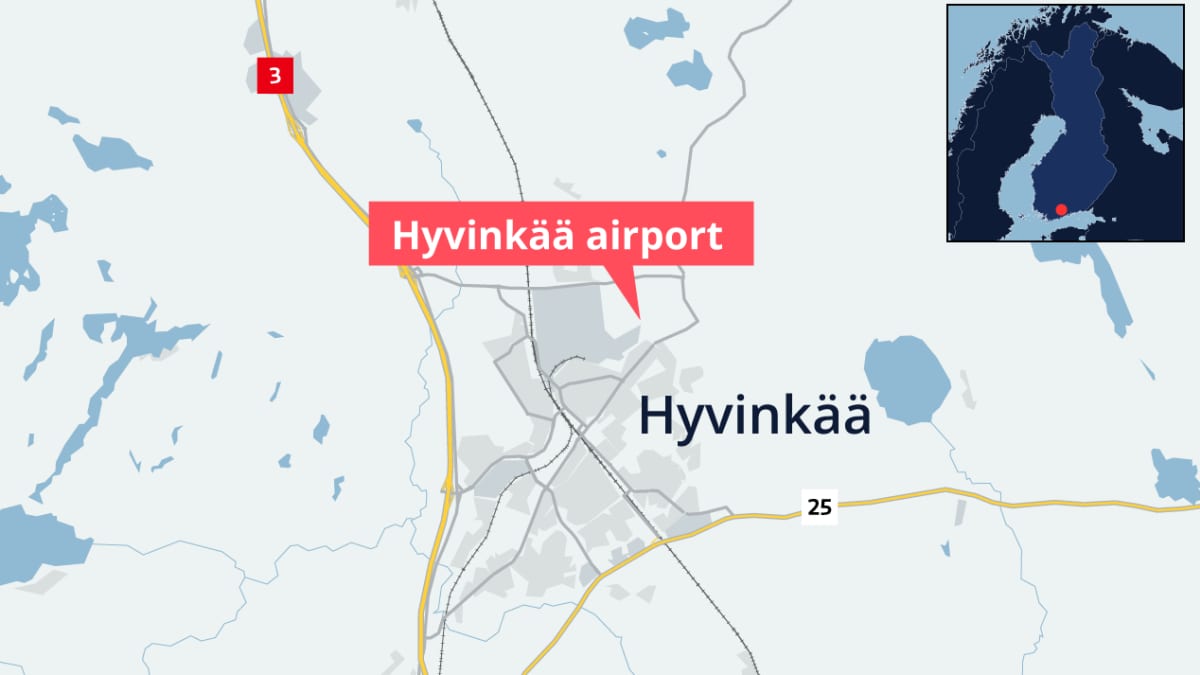 Hyvinkää airport is located north of Hyvinkää's center.