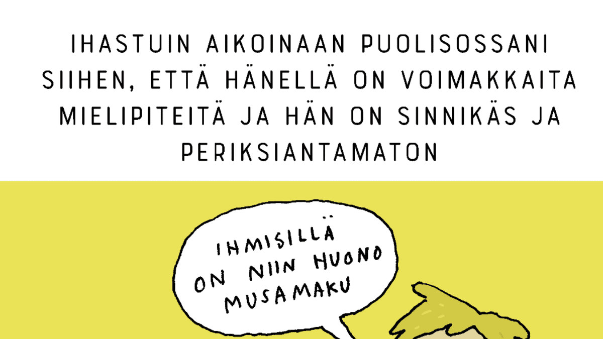 Aiju Salmisen sarjakuvakolumni.