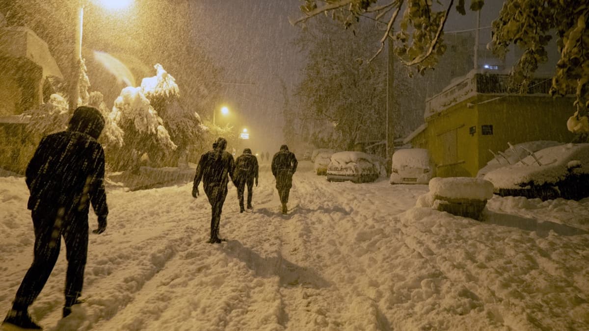ATHENS, GREECE - JANUARY 24: Snowfall views in Athens, Greece on January 24, 2022. Theodore Nikolaou / Anadolu Agency/ABACAPRESS/ddp images